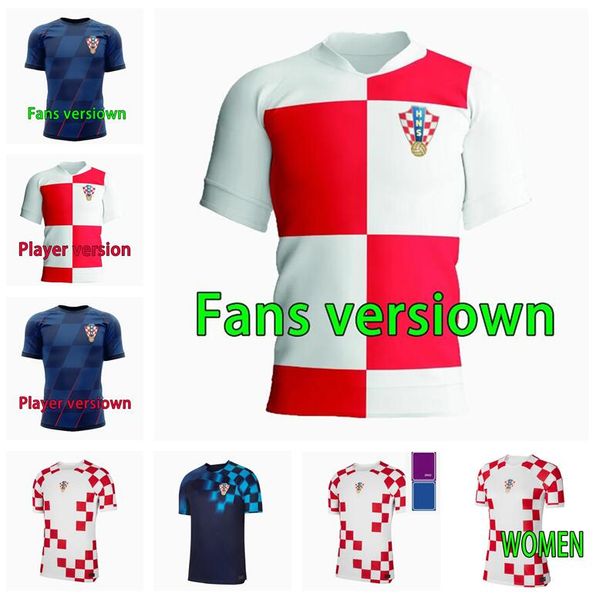 2024 Croatia Soccer Jerseys Player fãs Versão masculino Kit Kit Mulheres 24 25 Modric Majer Rakitic Croatie 2025 Gvardiol Kovacic Suker Brozovic Croacia Futebol camisa de futebol