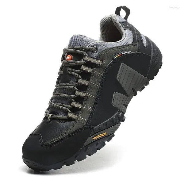 Sapatos de fitness homens caminhadas ao ar livre combate motocycle botas rendas até resistente ao desgaste respirável escalada trekking caça montanha esporte macio