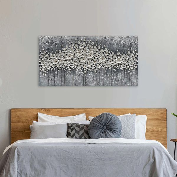 1 Stück abstrakte Blumen Malerei Leinwanddrucke nordische Poster Wandkunst Bilder für Wohnzimmer Büro Schlafzimmer Esszimmer moderne Heimdekoration ohne Rahmen
