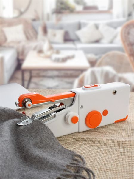 Maschinen Handheld Mini Electric Sewing Machine Schnelle Handy Stitchnadelkabellose Kleidung Stoffe Haushalt Elektrische Nähmaschine