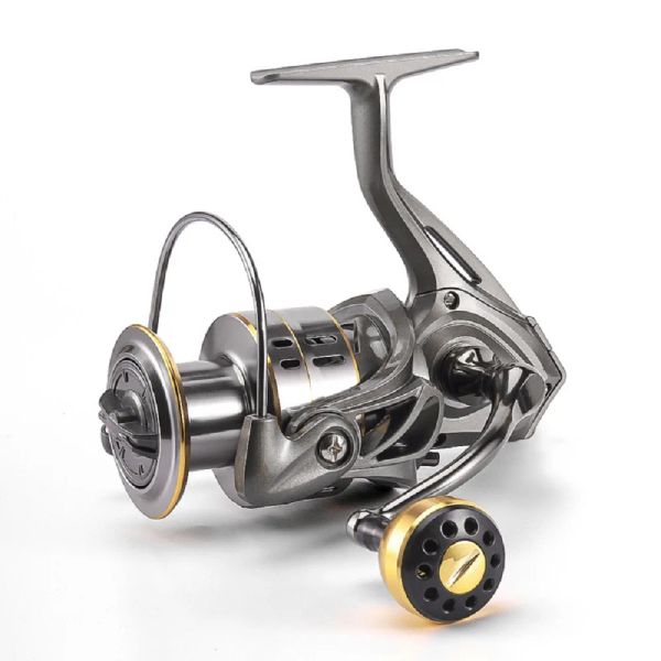 Reels de pesca bobina 10007000 giratórios de giro metal de alta qualidade bobina de água salgada de água salgada acessórios de pesca multi cenários