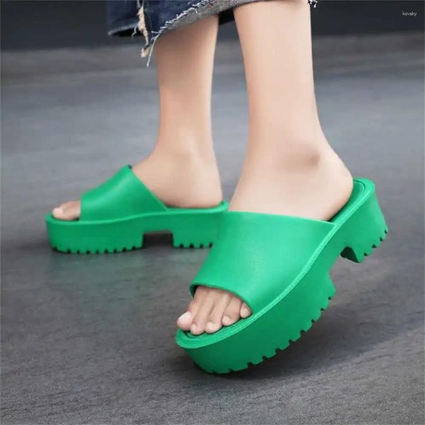 Scarpe eleganti Strisce verde acqua Sneakers da donna con tacco altissimo con plateau Sport da tennis da donna minimalista di alto livello