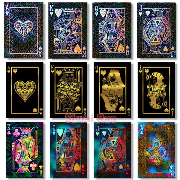 Punto astratto di carte di picche Poker Poster Pittura diamante 2022 New Fantasy Trapano completo Ricamo Punto croce Kit 5D Jack Queen Art