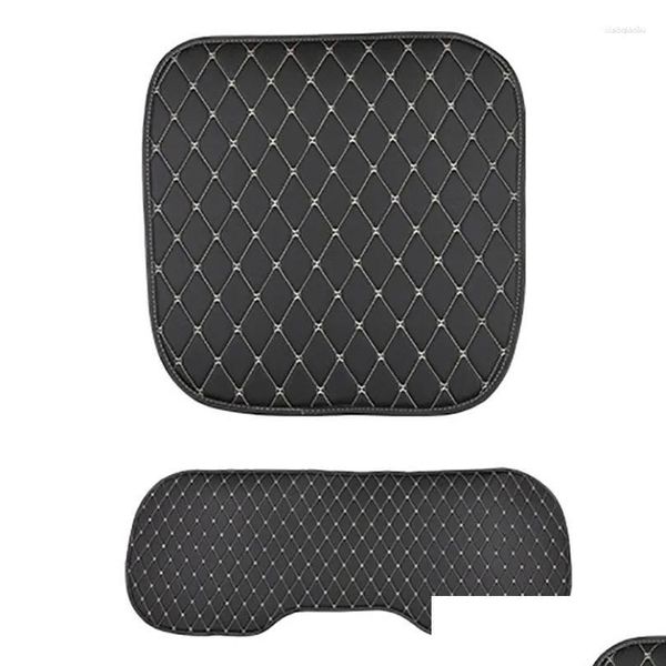 Capas de assento de carro Ers PU Protetores de fundo de couro Pad Mat Almofada para veículo Quatro temporada Drop Delivery Mobiles Motocicletas Interio Aut Otsxi