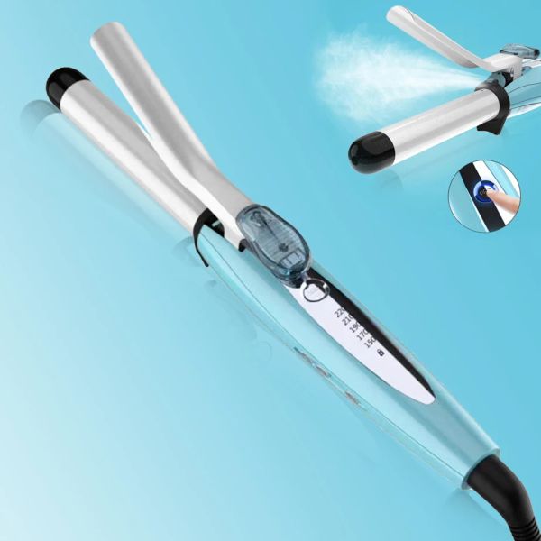 Ferri da stiro Bigodino per capelli professionale Nebbia fredda Spruzzo di vapore Tormalina Ceramica Ferro arricciacapelli Roller Curl Wand Waver Strumento per lo styling della moda femminile