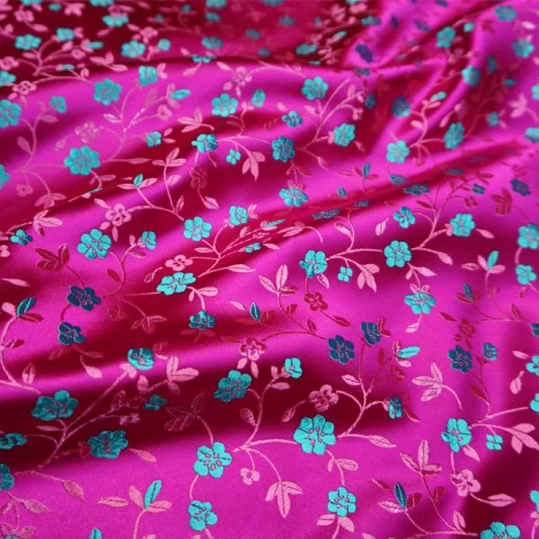 Tecido de alta qualidade pátio floral tingido 3d brocado jacquard tecido para mulheres vestido, bolsa, almofada, decoração de casa estofamento diy