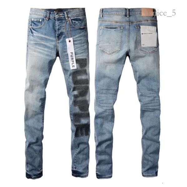 Jeans da uomo Uomo Pantaloni Jean viola Designer Adesivi skinny neri Lavaggio chiaro Strappato Moto Rock Revival Joggers True Religions Men 8659