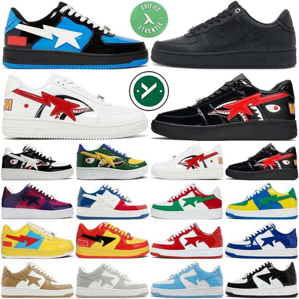 Designer Bapestaes Bapestar Schuhe Bapestasen für Herren Damen Dreier schwarz weiß whautroyalblau hellgraues Trainer Sneakers Teller-Form-Freizeit Luxus Großhandel