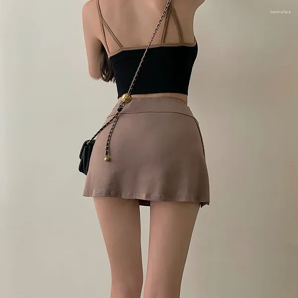 Röcke Tennisrock Frauen Hohe Taille Sexy Mädchen Enge Tasche Hüfte Kurz Sommer Sport Culottes Split A-Linie Mini Y2K Kleidung