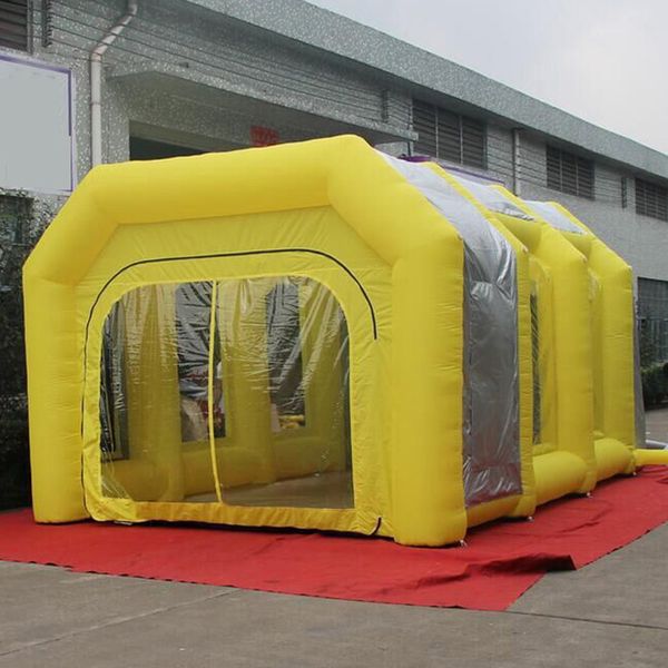 Conjunto completo 10x5x4mH (33x16,5x13,2 pés) cinza / branco / azul / amarelo / roxo cabine de cozimento de tinta spray inflável gigante para pintura de carro sala de cabine tenda para venda1