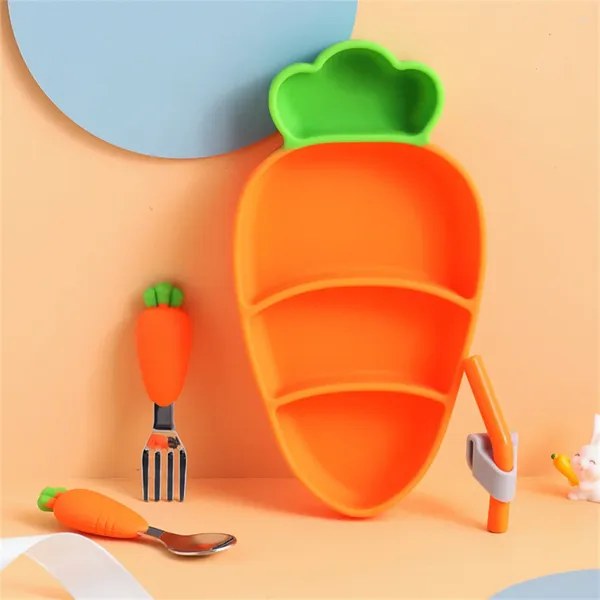 Set di stoviglie Set di stoviglie in silicone Comodo isolamento termico Grande capacità Antiscottatura Risparmia spazio Gadget da cucina Cena per bambini