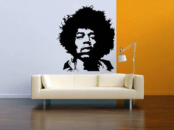 Adesivi Chitarrista rock Hendrix Adesivi murali rimovibili per camera da letto Casa Citazioni Vinile Decalcomanie impermeabili Soggiorno Art Decor K161