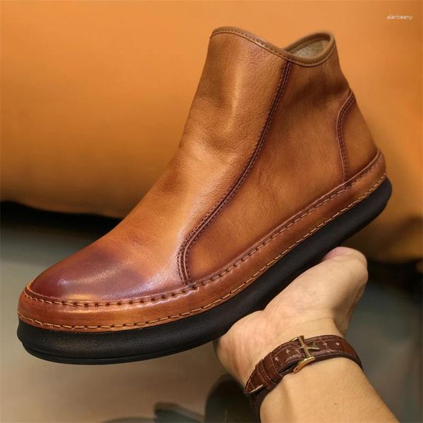 Bot retro tarzı erkek ayak bileği moda orijinal deri yüksek en iyi gündelik ayakkabılar fermuarlı tasarım erkek chelsea kısa botines hombre