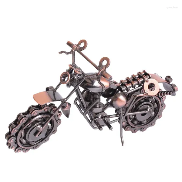 Estatuetas decorativas retro ferro forjado modelo de motocicleta ornamentos artesanais de metal decorações para casa decoração da sala de estar