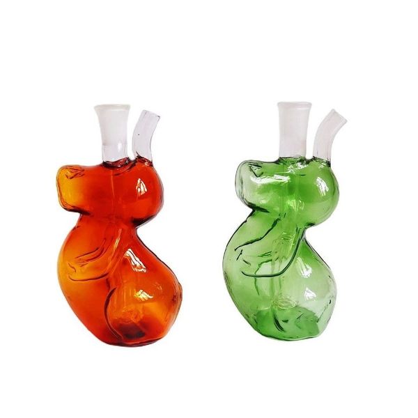 Anpassbares Logo Mini-Glas-Rauchwasserpfeife Glas-Tiermodellierung Freeze Cooling Cup Bubbler