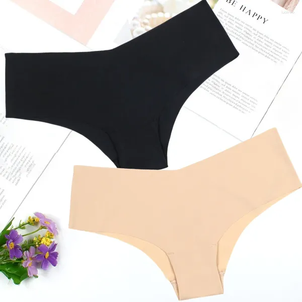 Mutandine da donna Morbide e sottili in seta di ghiaccio Intimo solido da donna a forma di V Nude a vita bassa Slip con supporto per la pancia Stretch Lingerie per gravidanza 2 pezzi