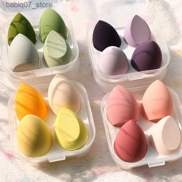 Applicatori di spugne Cotton 4 Makeup Sponge Puff Dry Wet Combination Womens Basic Powder Slit Cut Q240326