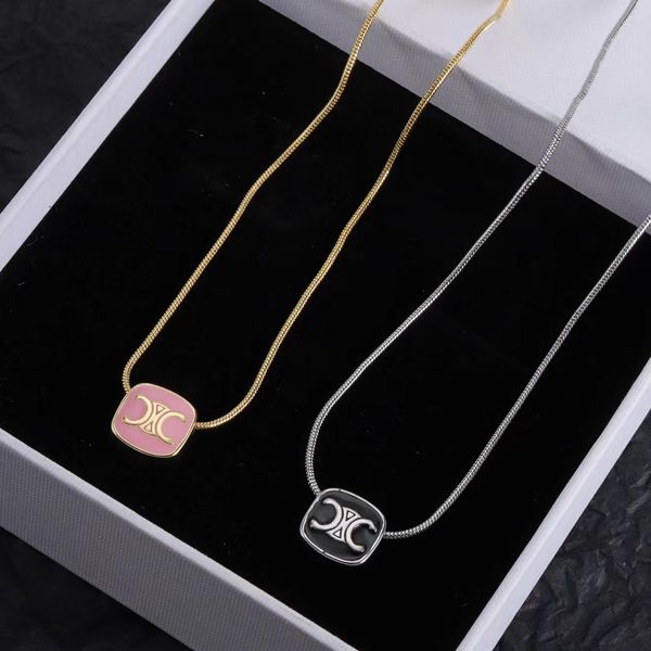 Collane con pendente quadrato in oro 18 carati gioielli firmati per le donne catena di serpenti moissanite lettere di Sailormoon collana girocollo con amore gioielli da sposa per feste