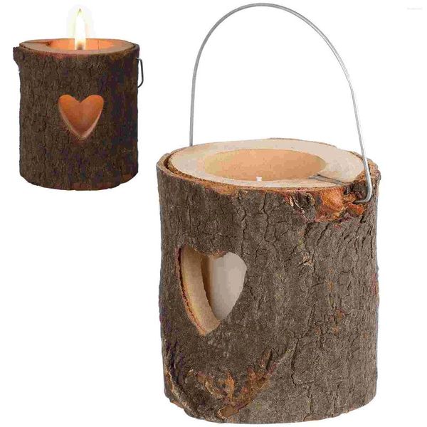 Candele Candele Romantico Coppa di San Valentino Decorazioni da tavolo da sposa Cera votiva Casa in legno