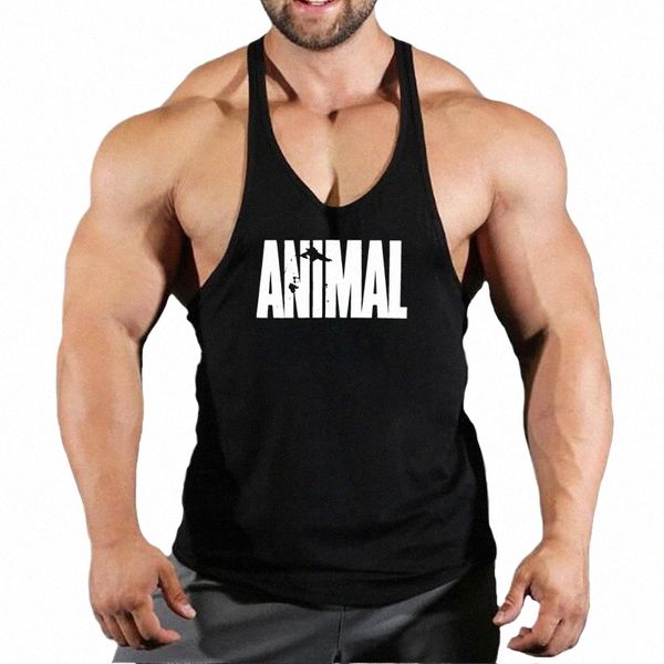 2023 Mens Gym Tank Top Männer Fitn Sleevel Hemd Männlich Cott Animal Print Fitn Sport Weste Unterhemd Gym Laufweste Männer V1tA #