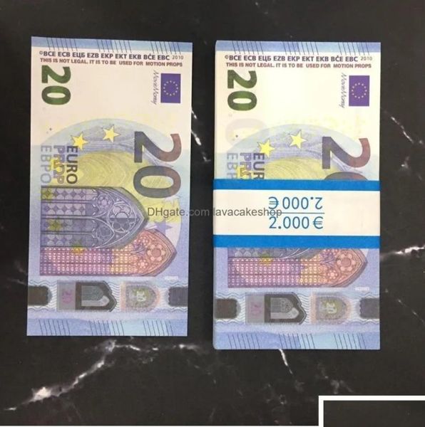 Copia di denaro Note effettive dimensioni Top Party 20 Forniture festive Toys Euro Fake Cash 50 10 Prop 100 1: 2 di qualità Vitgu Lkoux