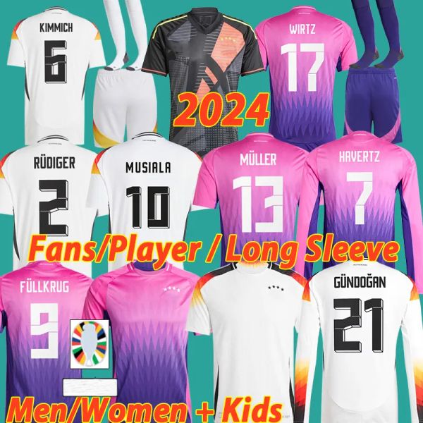 2024 Copa da Copa da Euro Alemanha Jerseys Hummels Gnabry 24 25 Kroos Werner Draxler Reus Muller Gotze Men Shirts Kids Kits Fãs Player Version Home Away 5933