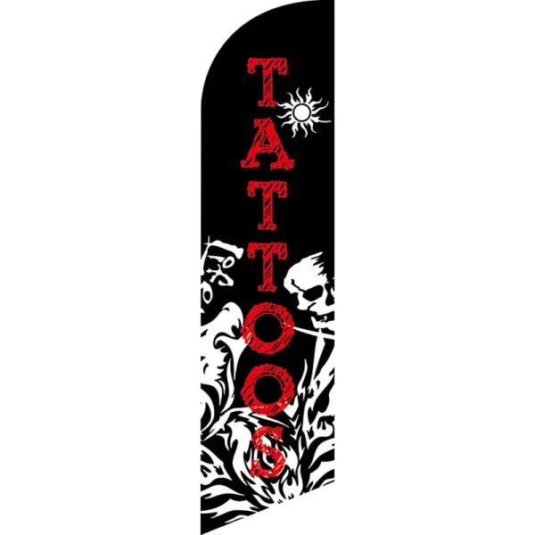 Zubehör Fabrik Direktverkauf Benutzerdefinierte Tattoos Federflagge 110g Gestrickte Polyester-Federflagge einseitig