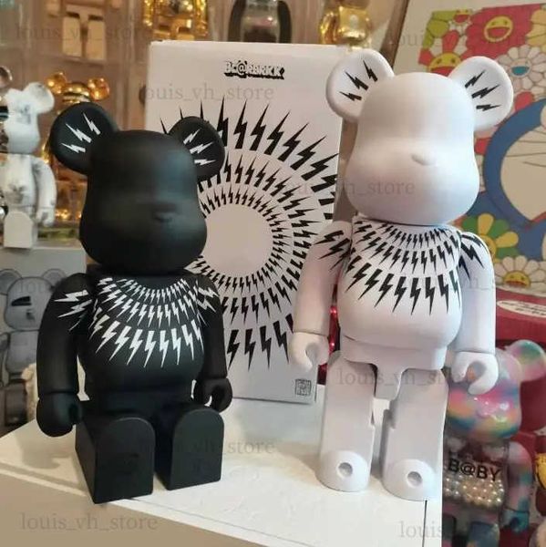 Figure giocattolo d'azione di alta qualità Bearbrick fai -da -te 28 cm Leopard in bianco e nero di Lightni 3D Arniti per la casa Modello Modello Figura Toys T240325