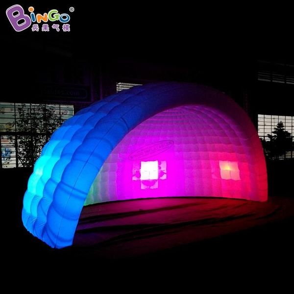 Personalisierte 10x10x4,5mh (33x33x15ft) Meter aufblasbare Lichter Kuppel Riesen Iglu / LED Blow Up Gartenkuppel Spielzeug Sportarten Sportarten