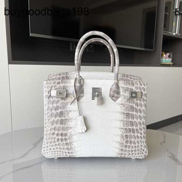 Himalayaner Handtaschen echtes Leder Neue Mode lässige weiße weiße Krokodil -Knochenmuster Handtasche Kette Messengerbeutel Damen Onedoulder Cowhid