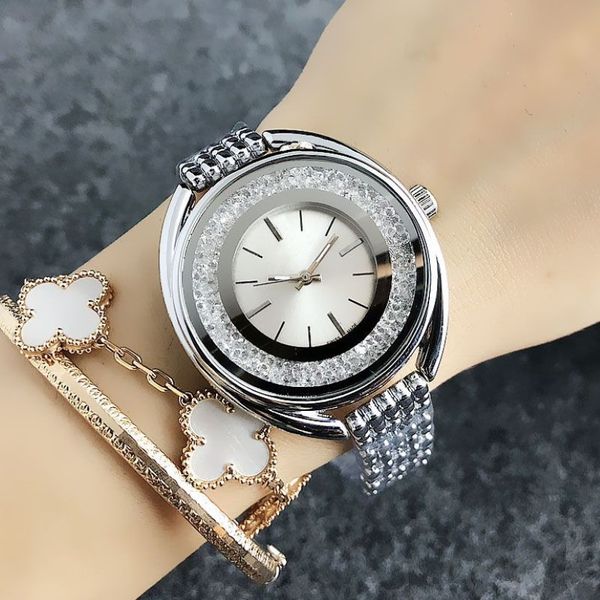 Brand Watch Women Girl Swan Crystal Style Metal Steel Band Orologi da polso Quarzo SW04287I