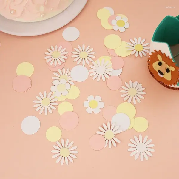 Decorazione per feste 1 sacchetto Dolce margherita colorata Fiore Rotondo Coriandoli Compleanno Matrimonio Regalo per bambini Giveaway Tavolo da lancio