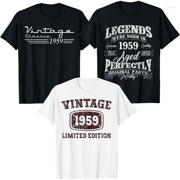 Camisas masculinas Presentes de 65 anos Vintage 1959 65th Mulher Mulher Birthday T-shirt Legends estavam em um presente de bilhão