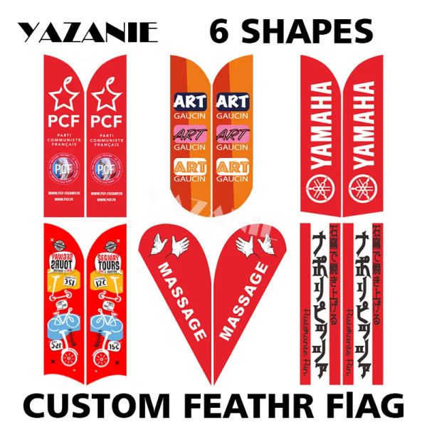 Аксессуары YAZANIE односторонние или двусторонние рекламные флаги и баннеры с перьями на заказ пляжный каплевидный флаг наружный рекламный баннер