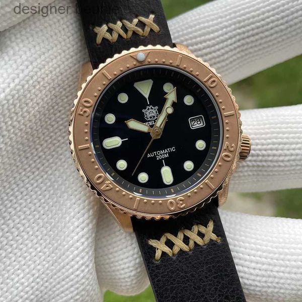 Orologi da polso Stealdive da uomo immersioni di lusso in bronzo automatico immersioni da 20 atm polso meccanico impermeabile c3 palla bagliore nh35c24410