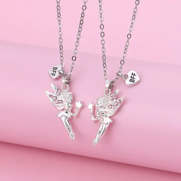 Ожерелья с подвесками Lovecryst, 2 шт./компл., милое ожерелье с мультяшной звездой, астронавтом, другом, любовью, ожерелье для девочек, лучшие украшения для дружбы, подарок