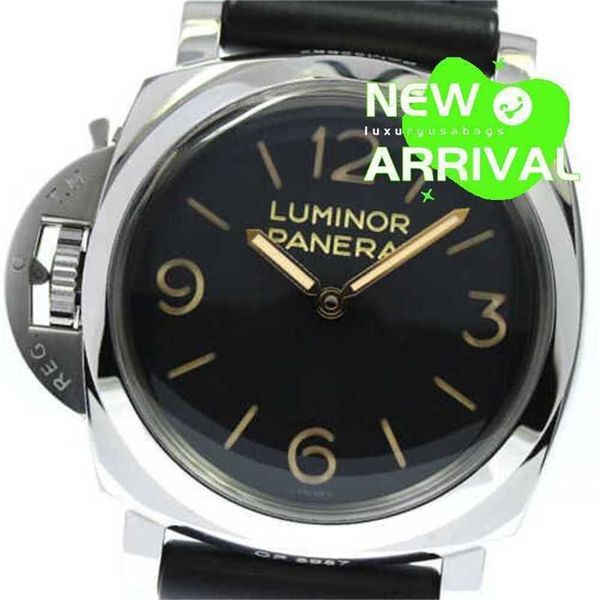 Paneraiss DEISGN Movimento Relógios Máquina Luminosa Relógio Designer Luminor 1950 Mão Pam00557 Mostrador Preto Enrolamento Masculino_741028