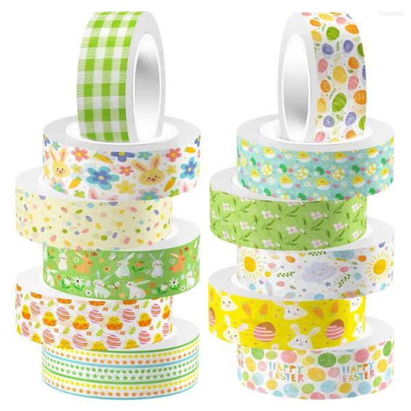 Lagerflaschen 12 Rollen Kaninchen und Washi Tape Mehrzweckdekor basteln Nagelaufkleber dekorative Klebebänder Aufkleber Stationerie