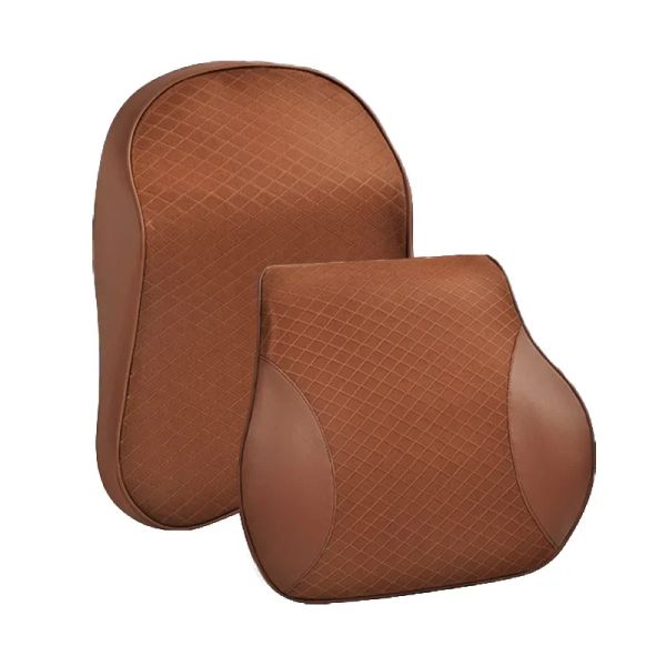 NEU 2024 3D Memory Foam Auto Hals Kissen PU Leder Auto Kissen Taille REST Kissen Sitz Rückstand REST LUMBARE KUSS FÜR WARBEBRAUCH