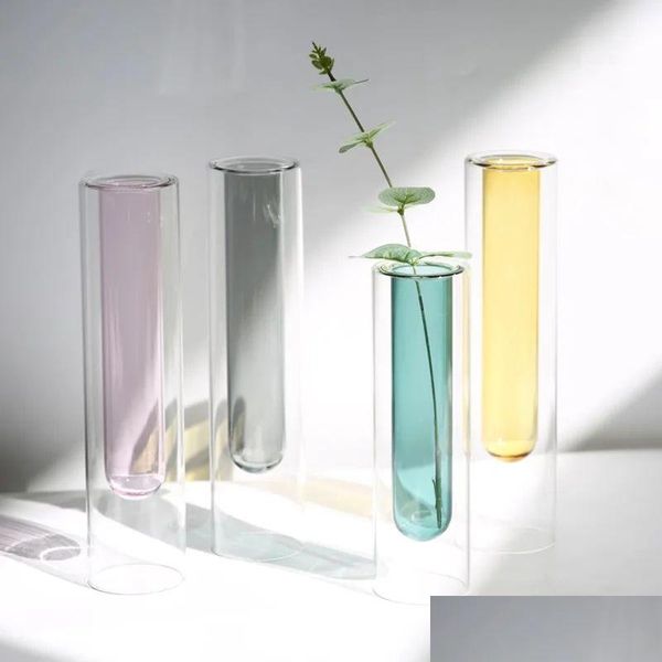 Andere Kunst und Kunsthandwerk Vasen Vase Raumdekor Doppeltes Buntglas Home Reagenzglas Blume Luxus Wohndekoration Zubehör Klar Dr Dhgbp