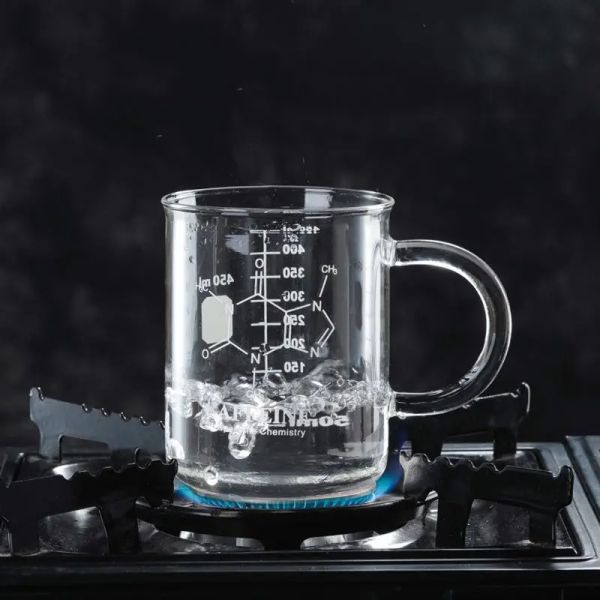 Lapidi Tazza per caffeina Tazza graduata con manico Tazza dosatrice multifunzione in vetro borosilicato per uso alimentare K2v