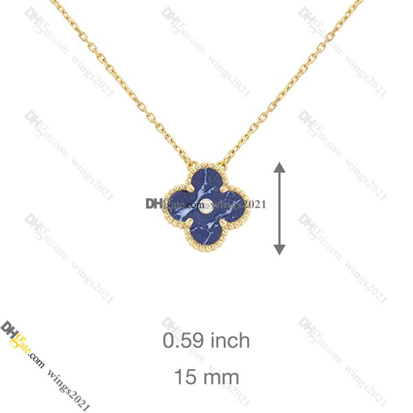 Gioielli firmati Quadrifoglio Collane di diamanti di lusso per donna Collana in madreperla Acciaio al titanio placcato oro Non sbiadisce mai Non allergico, Store/21417581