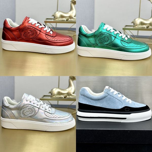 Designer ChannelShoes Woman Casual Scarpe da donna Allenatori per donne Sneaker White Lace Up Mens Mens con scarpe pianeggianti con saldatura con sede con scatola 35-41