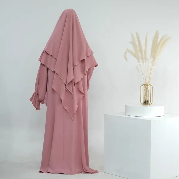 Ethnische Kleidung Ramadan Robe Langarm Islamischer Kaftan Hijab Arabische Abaya Frauen Muslimisches Kleid mit Kapuze Eid Taschen