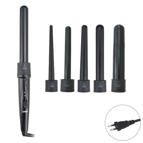 Eisen 5 in 1 Elektrische Lockenstab Ersatzrohr Turmalin Keramik Heizung Haar Curler Schönheit Modellierung Haar Styling Werkzeuge Set