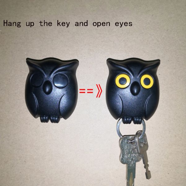 Rails Owl Shap -Key Holder Hook Crochet Keychain Home Decoration Magnetic pendurou a parede montada Holder Home Home Hanchers Hails