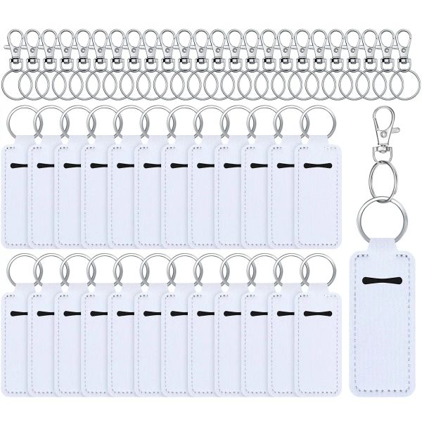 Artesanato 30pcs sublimação em branco Batom titular Keychains definido com bloqueio para transferência de calor presentes de bricolage para mulheres acessórios de viagem para meninas