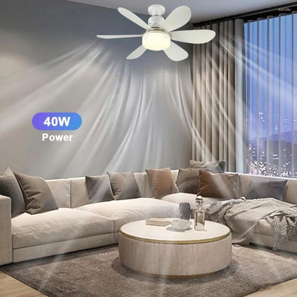 Plafoniere Ventilatore elettrico 2 in 1 con ventole telecomandate Luce dimmerabile a 6 pale LED per soggiorno camera da letto