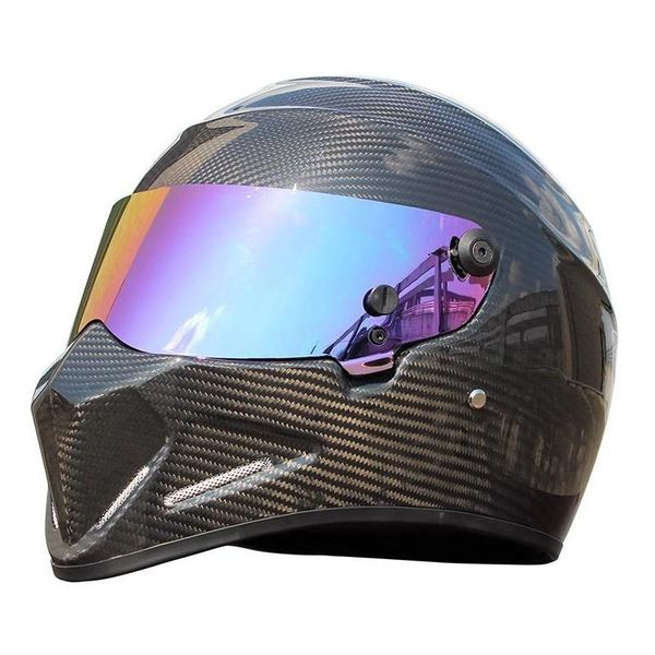 Motorradhelme Marke Carbon Fiber Fl Face Helm Kart Lokomotive Persönlichkeit Motocross Auto Straßenrennen Capacete Drop Lieferung A OT69E