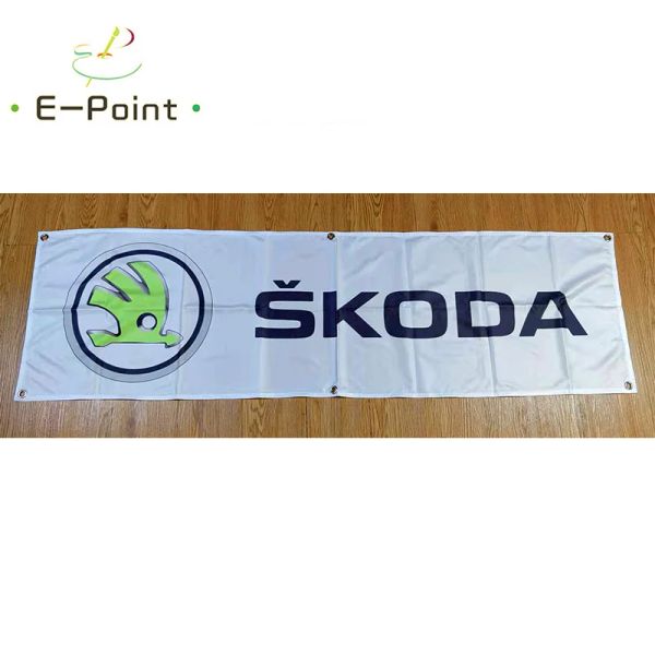 Accessori 130GSM 150D Materiale Skoda Car Banner 1.5ft * 5ft (45*150cm) Dimensioni per la casa Bandiera Indoor Outdoor Decor yhx057